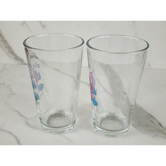 Rabbit Pink Logo Pizza Pint Beer Clear Glass 16oz Drinkware 5 3/4" Brewery x2 - Picture 6 of 11